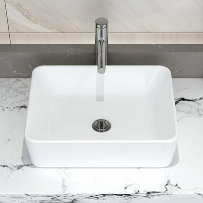 MEJE  Vessel Sink, Above Countertop  Sink Rectangular/Egg Shape  White