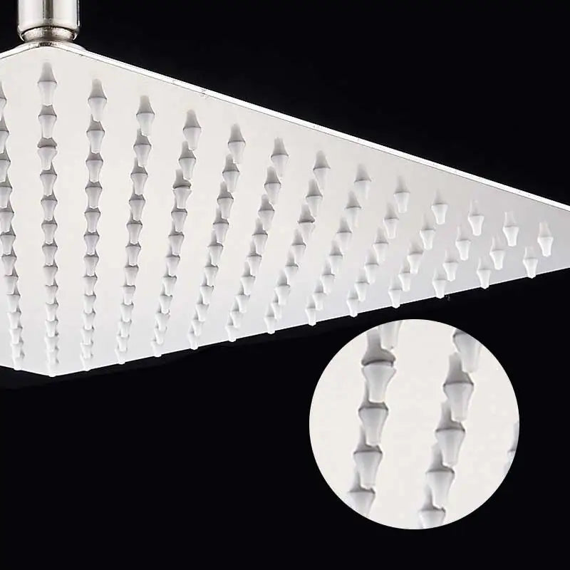 SHBSHAIMY Chorme Square LED Ultrathin Shower Head 10/12/16/20 Inch Rainfall Shower Head Bathroom Large Flow Showerhead