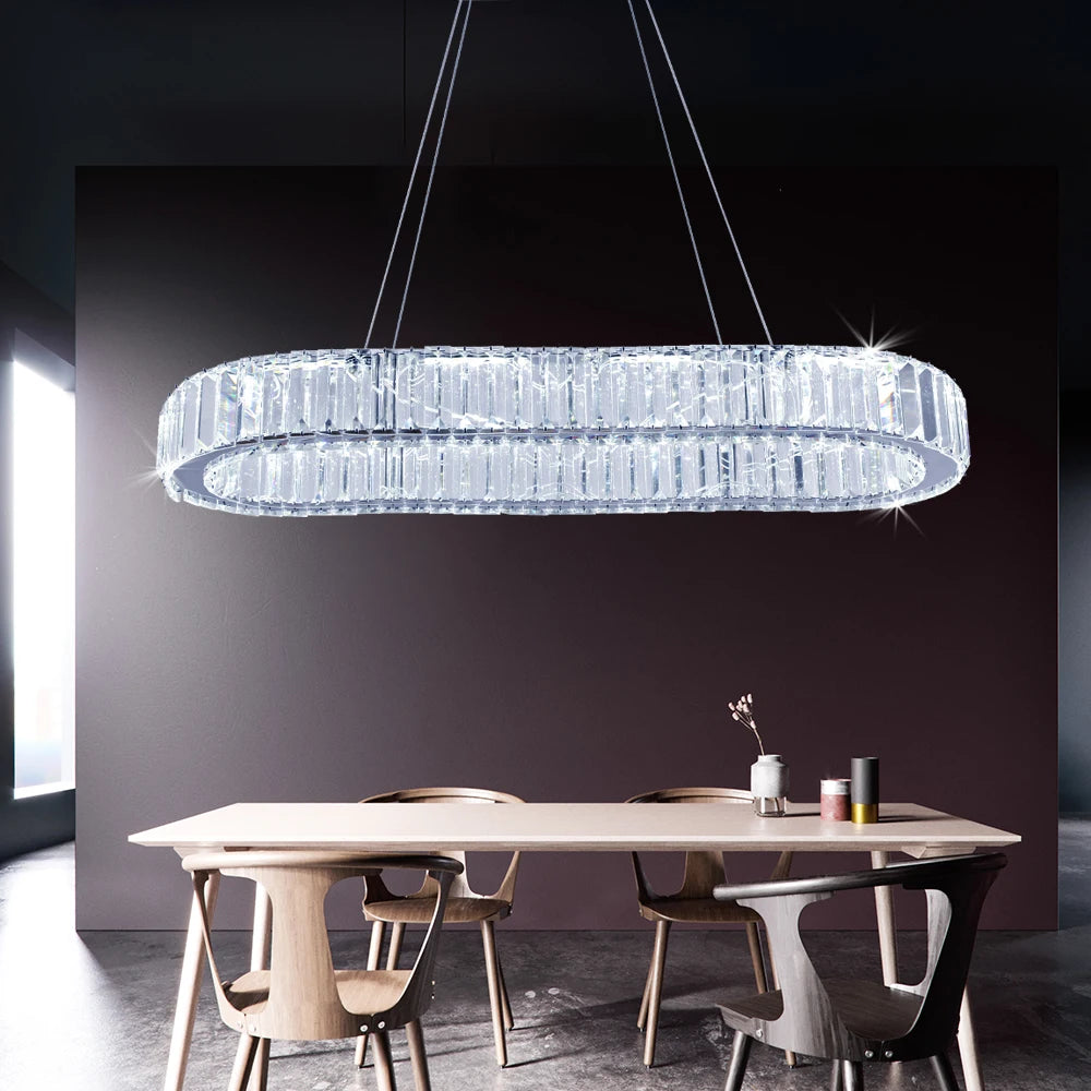 Modern Large Crystal Led Pendant Chandelier Lights Luxury Led Lusters Hanging Lamp for Bedroom Home Lighting Fixtures Home Decor