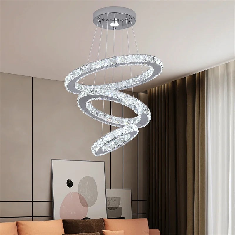 Modern Large Crystal Led Pendant Chandelier Lights Luxury Led Lusters Hanging Lamp for Bedroom Home Lighting Fixtures Home Decor