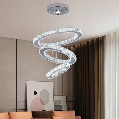 Modern Large Crystal Led Pendant Chandelier Lights Luxury Led Lusters Hanging Lamp for Bedroom Home Lighting Fixtures Home Decor