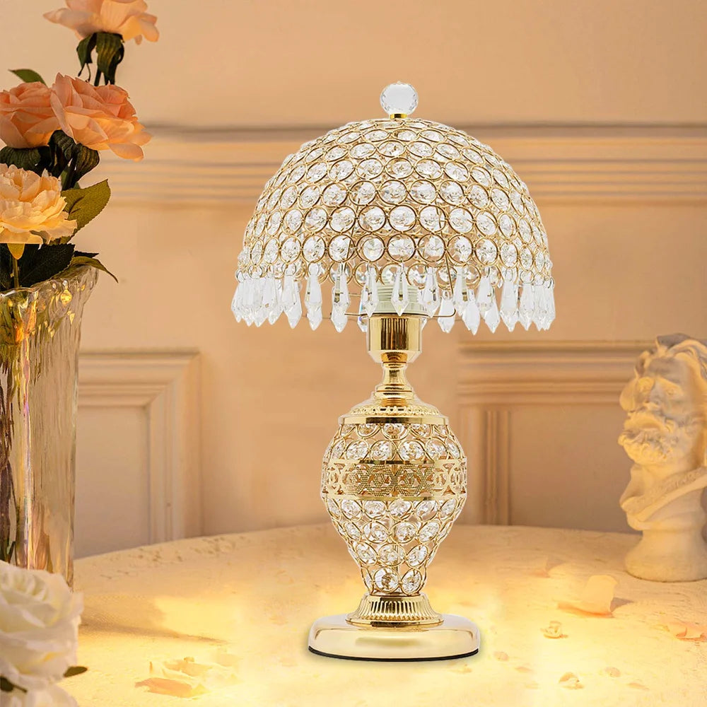 "Natural Crystal Table Lamp: Perfect for Any Space"