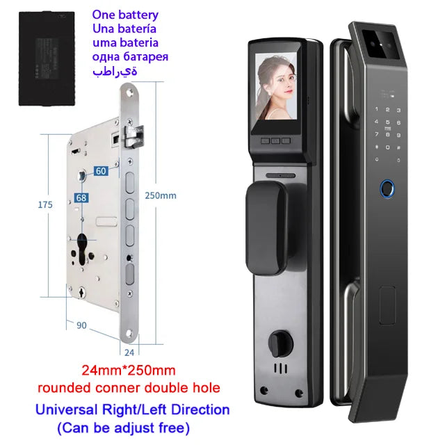 3D Face Recognition Unlock Digital Door Lock With Camera FIngerprint Password Unlock Keyless Electronic Door Lock