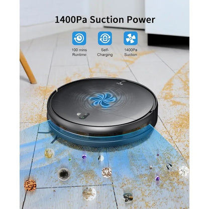 Robot Vacuum and Mop Combo, 2 in 1 Mopping Robot Vacuum Cleaner with Schedule, Wi-Fi/App/Alexa, 1400Pa Max Suction,