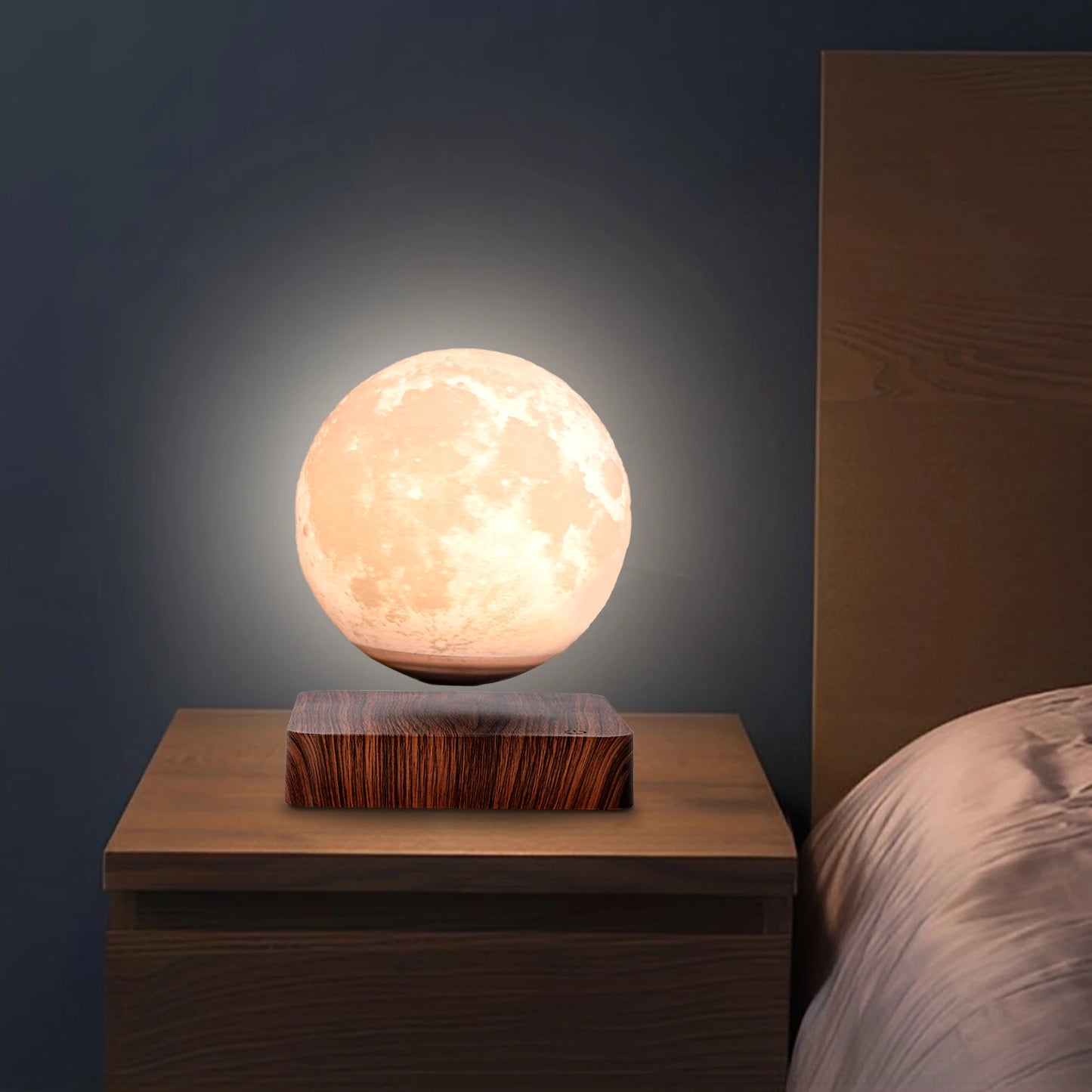 3D Printing Magnetic Levitating Moon Light Moon Lamp for Home Office Decor Creative Gift w/3Colors Modes Touch Switch AC110-120V