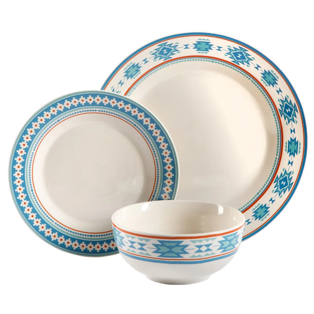 12-Piece Decorated Fine Ceramic Dinnerware Set