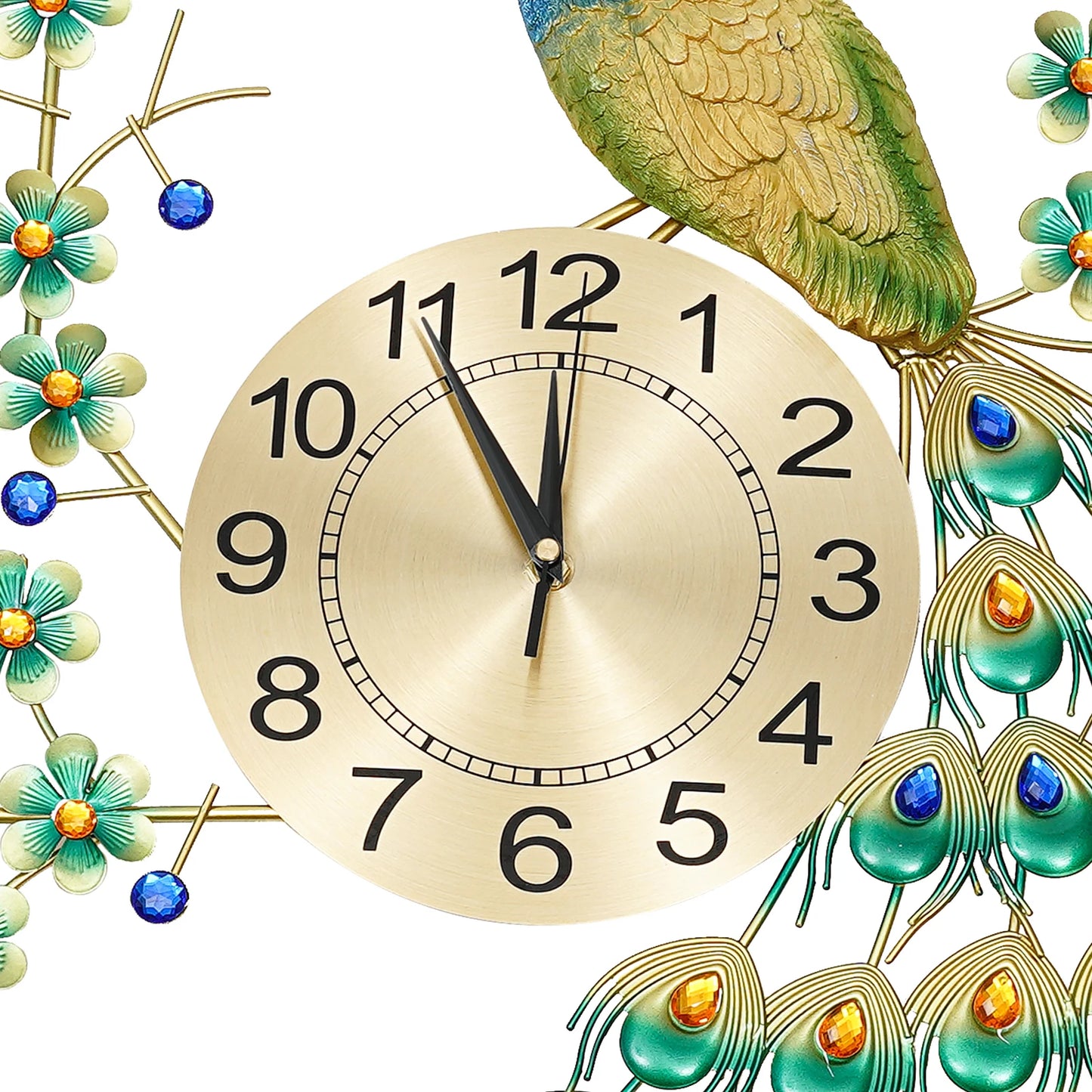 Exquisite Retro Decorations Peacock Wall Clock 75*65cm for Decorating Living Room and Dining Room Special Gift