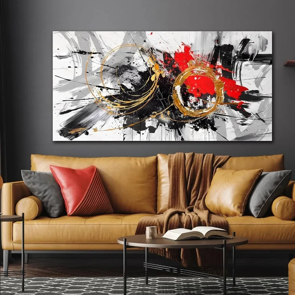 Decorative Paintings Large Abstract Art Wall  Black and White Canvas Wall Art Decorative Pictures for Living Room Home Decor