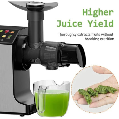 Portable Juicer with 2 Speed Modes, Touchscreen Cold Press Juicer, Safe & Quiet Operation and Easy To Clean, Juicer