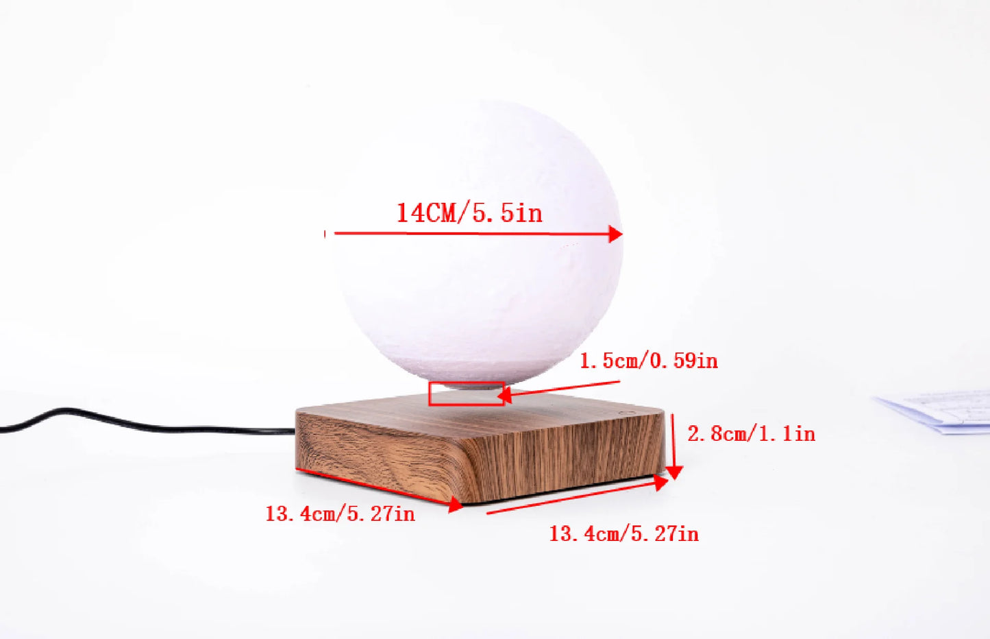 3D Printing Magnetic Levitating Moon Light Moon Lamp for Home Office Decor Creative Gift w/3Colors Modes Touch Switch AC110-120V