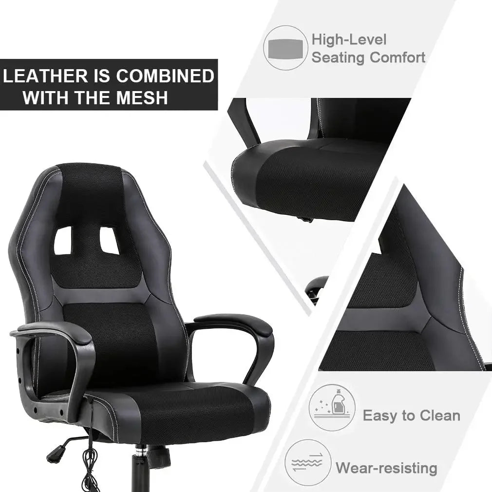 Furniture suppliesBestOffice PC Gaming Chair Massage Office Chair Ergonomic Desk  Adjustable PU Leather Racing Chair with L