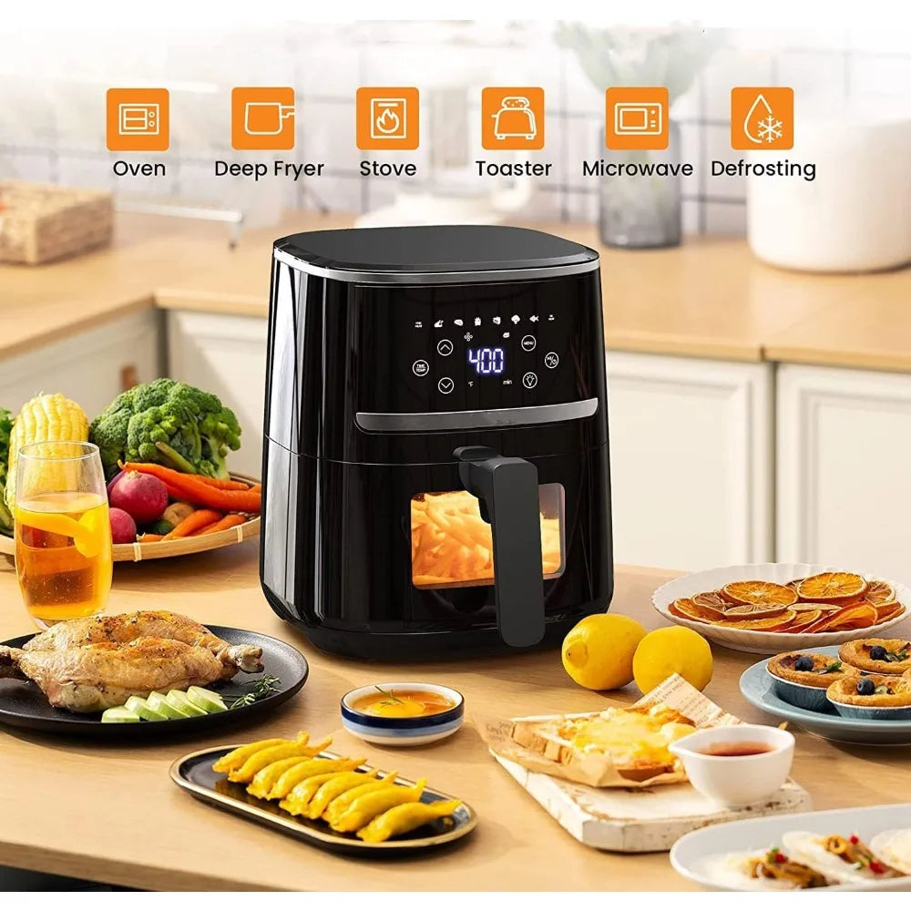 Air Fryer Oven 5 Qt Large Oil Free Touch Screen 1500W Mini  Combo with 7 Accessories, One-Touch Digital Controls