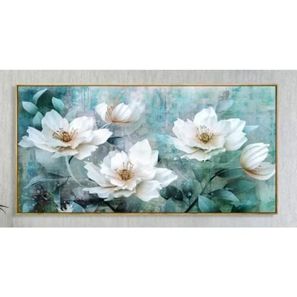 Framed Abstract Roses Wall Art for Living Room Grey Green Painting  Watercolor Paintings  Canvas Prints Decor Home