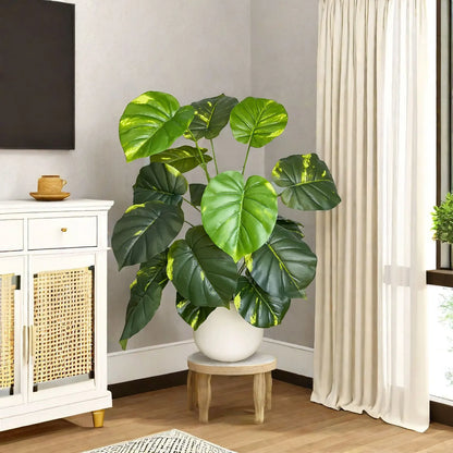 100CM Monstera Plant Plastic Leaf Fake Plant Potted Ornamental Indoor Artificial Plant With Black Pot For Home Decor Office