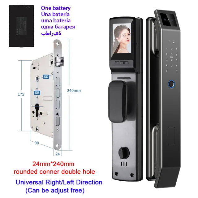 3D Face Recognition Unlock Digital Door Lock With Camera FIngerprint Password Unlock Keyless Electronic Door Lock