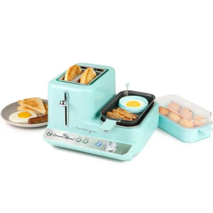 HAOYUNMA Breakfast Station for the kitchen 3-in-1 , bread machine  toaster oven  bread machine