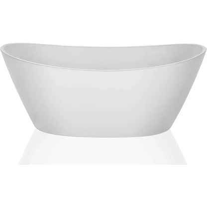 Bathtub, 59-inch, Acrylic Freestanding, Deep Soaking Tub with Overflow and Drain, Spa Tubs, Freestanding Tub