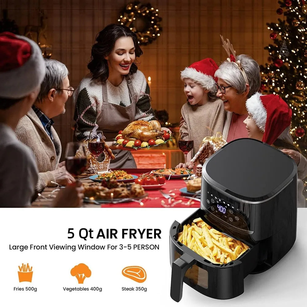 Air Fryer Oven 5 Qt Large Oil Free Touch Screen 1500W Mini  Combo with 7 Accessories, One-Touch Digital Controls