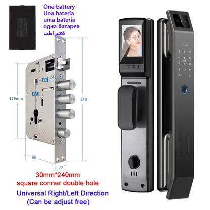 3D Face Recognition Unlock Digital Door Lock With Camera FIngerprint Password Unlock Keyless Electronic Door Lock