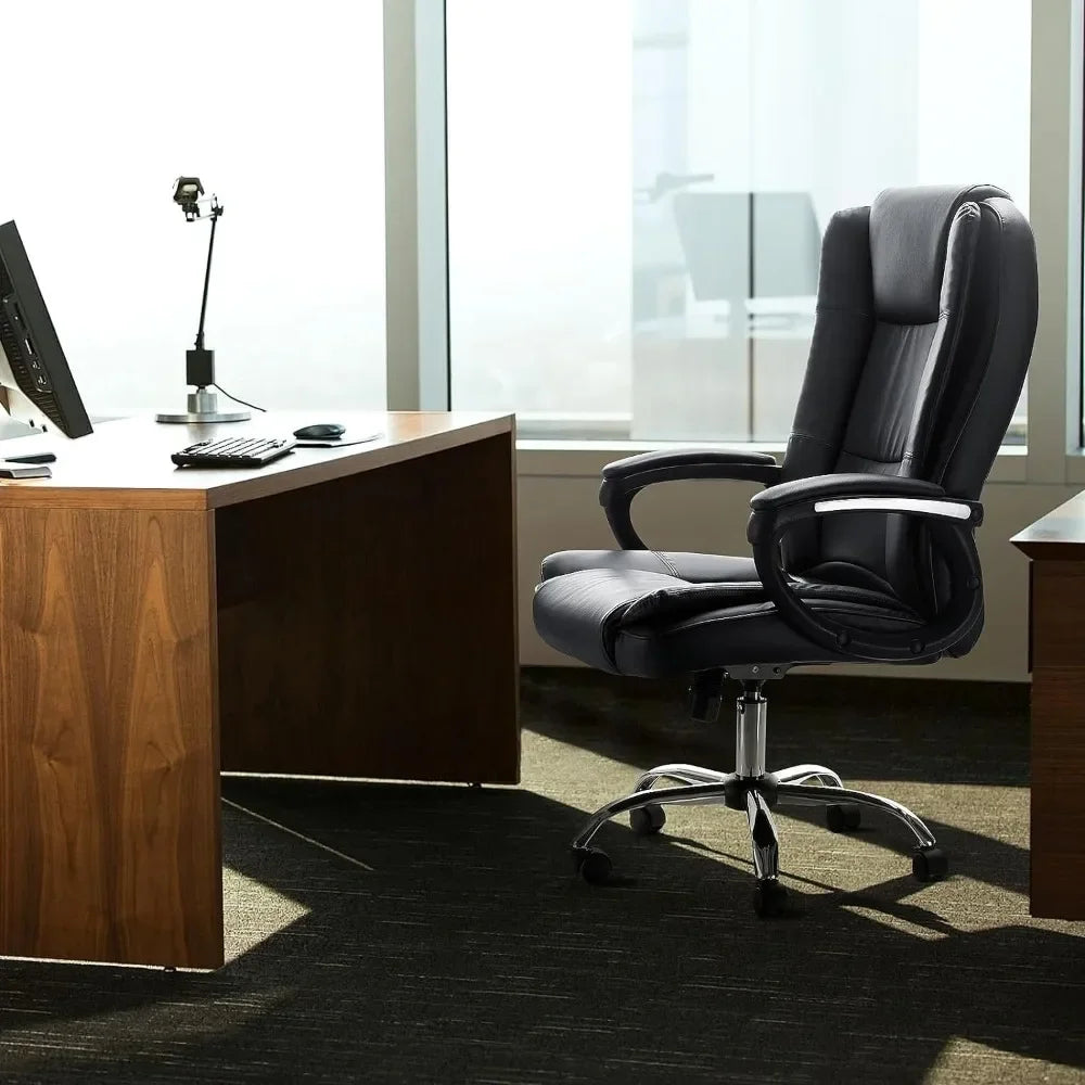 Office Chair, Executive Office Chair Height Adjustable PU Leather Computer Chair, High Back Home Office Desk Chairs