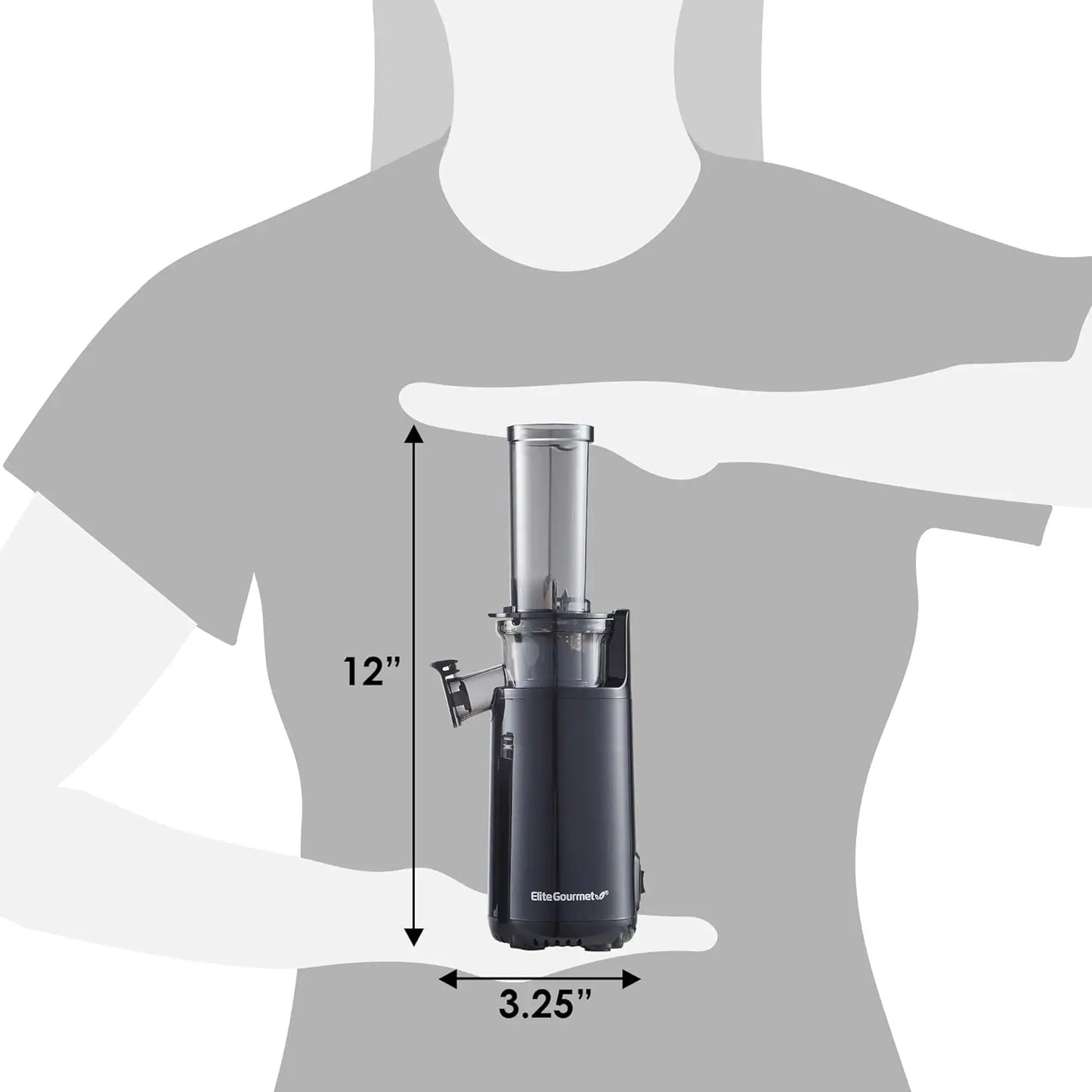 HAOYUNMA EJX600 Compact Small Space-Saving Masticating Slow Juicer, Cold Press Juice Extractor, Nutrient and Vitamin Dense