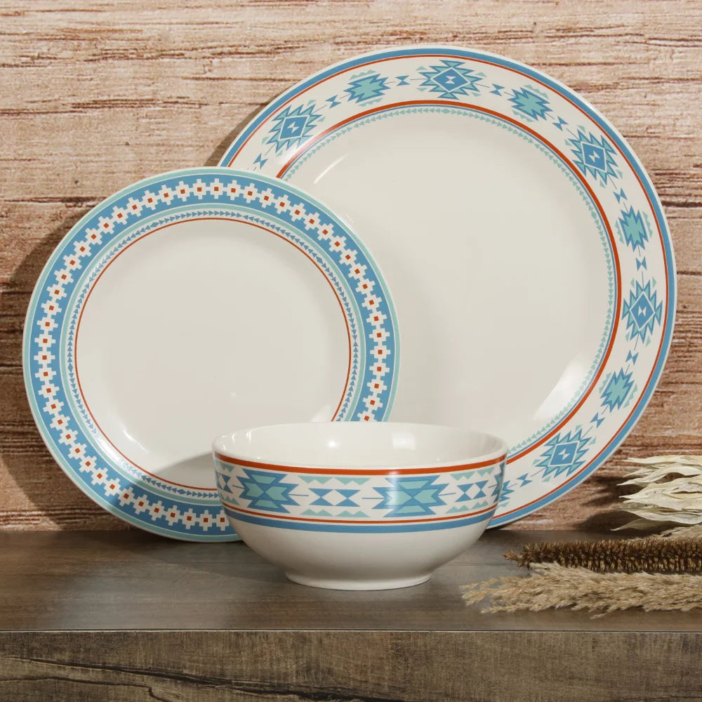 12-Piece Decorated Fine Ceramic Dinnerware Set