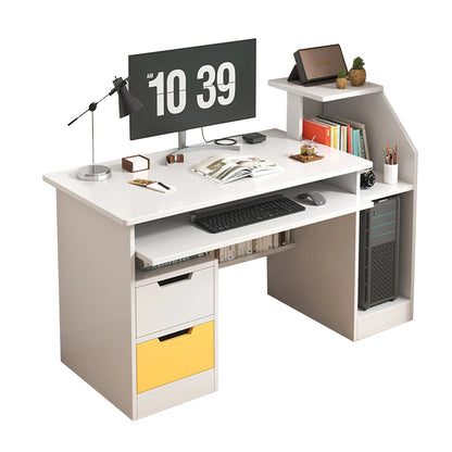 Room Desk Study White Multipurpose Home Office Computer Writing Desk Furniture Table Desks Reading Gaming Desktop Bedroom Wood