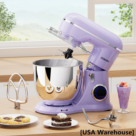 3-IN-1 Electric Stand Mixer Set 660W 10-Speed with Pulse Button 6.5QT Bowl Dough