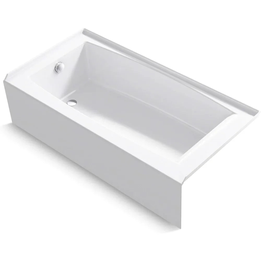 Bathtub, 60-inch X 30-inch, Niche Tub with Integral Stopper, Integral Flange and Left Side Drain, Freestanding Tub