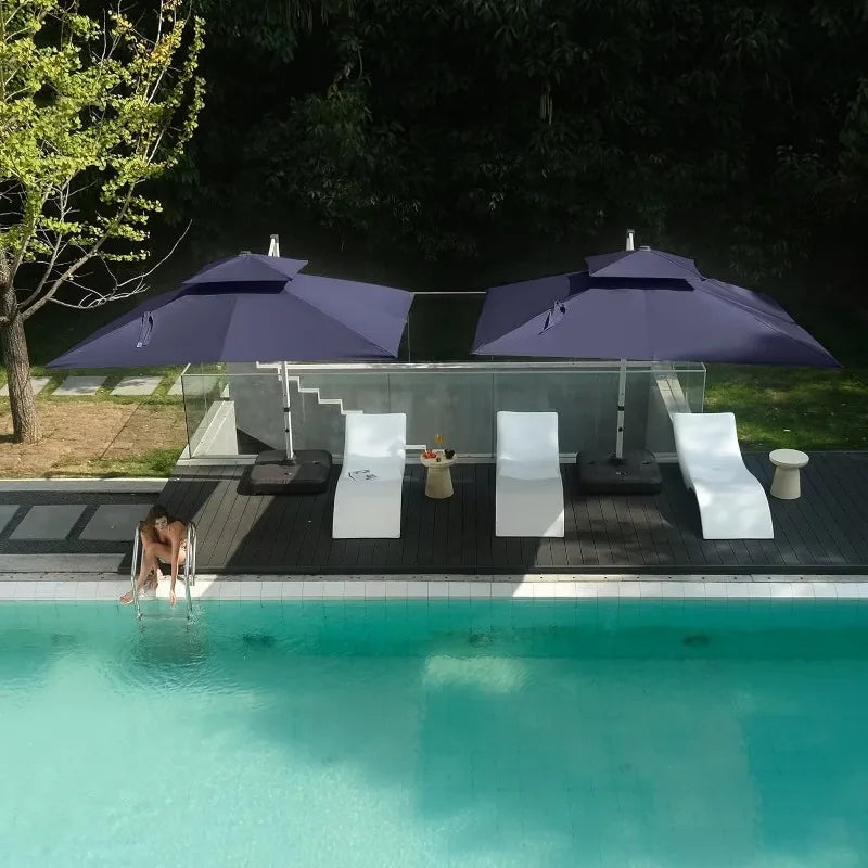 Windproof 10ft Cantilever Patio Umbrella - 360° Rotation