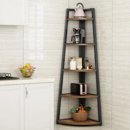 Tribesigns Bookcase Corner Book Shelf Rack Wood Bookshelf Storage Shelves