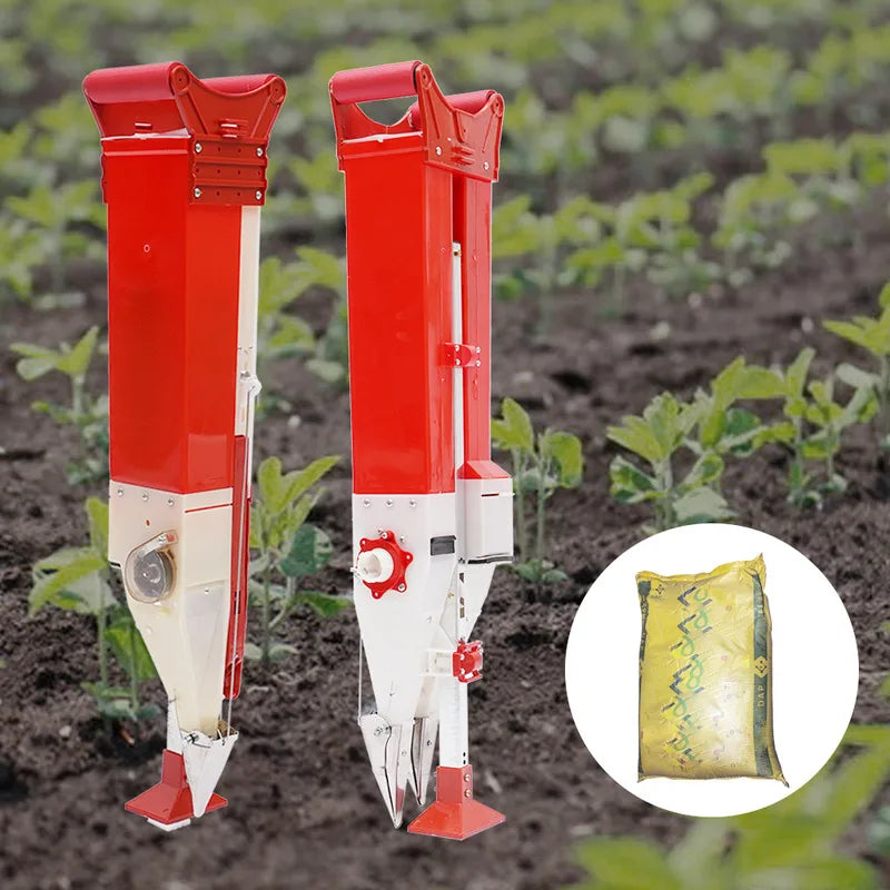 Manual Double Cylinder Spreader Seed Fertilizer Corn Planting Machine Fertilizer Applicator Handheld Seeder Garden Accsesories