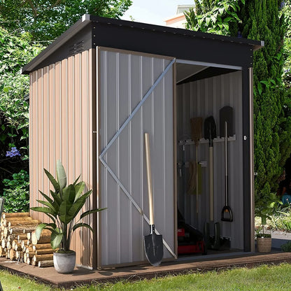 US Outdoor Metal Storage Shed w/Lockable Door for Backyard Garden tool shed