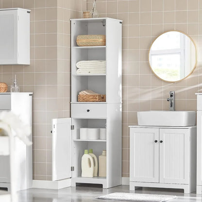 Tower Bath Cabinet With Shelf Bathroom Furniture Tall Bathroom Storage Cabinet With Shelves and Drawers Home