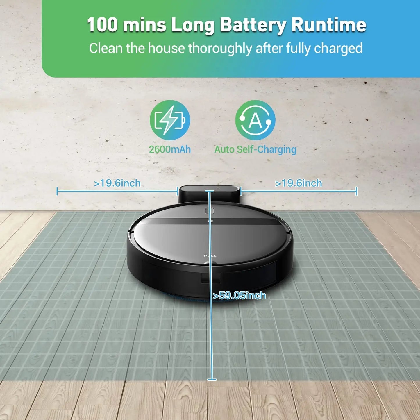 GOOVI G20 Robot Vacuum Cleaner 1400Pa Strong Suction 2500mAh Battery 3in1 Mopping Sweeping Suction Smart Home Support Wifi/alexa