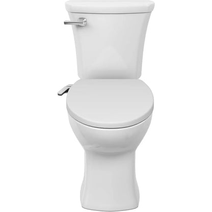 Edgemere Two-Piece Toilet with AquaWash Slim Spalet Seat and Wax Ring, Elongated Front, Left Hand Flush, White, 1.28 gpf