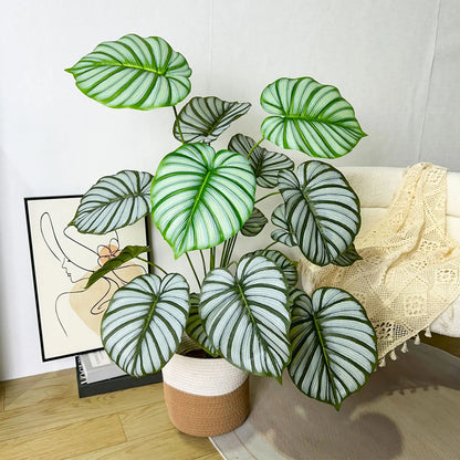 100CM Monstera Plant Plastic Leaf Fake Plant Potted Ornamental Indoor Artificial Plant With Black Pot For Home Decor Office