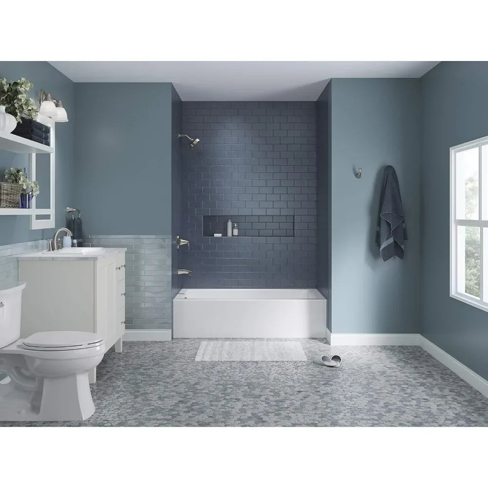 Bathtub, 60-inch X 30-inch, Niche Tub with Integral Stopper, Integral Flange and Left Side Drain, Freestanding Tub