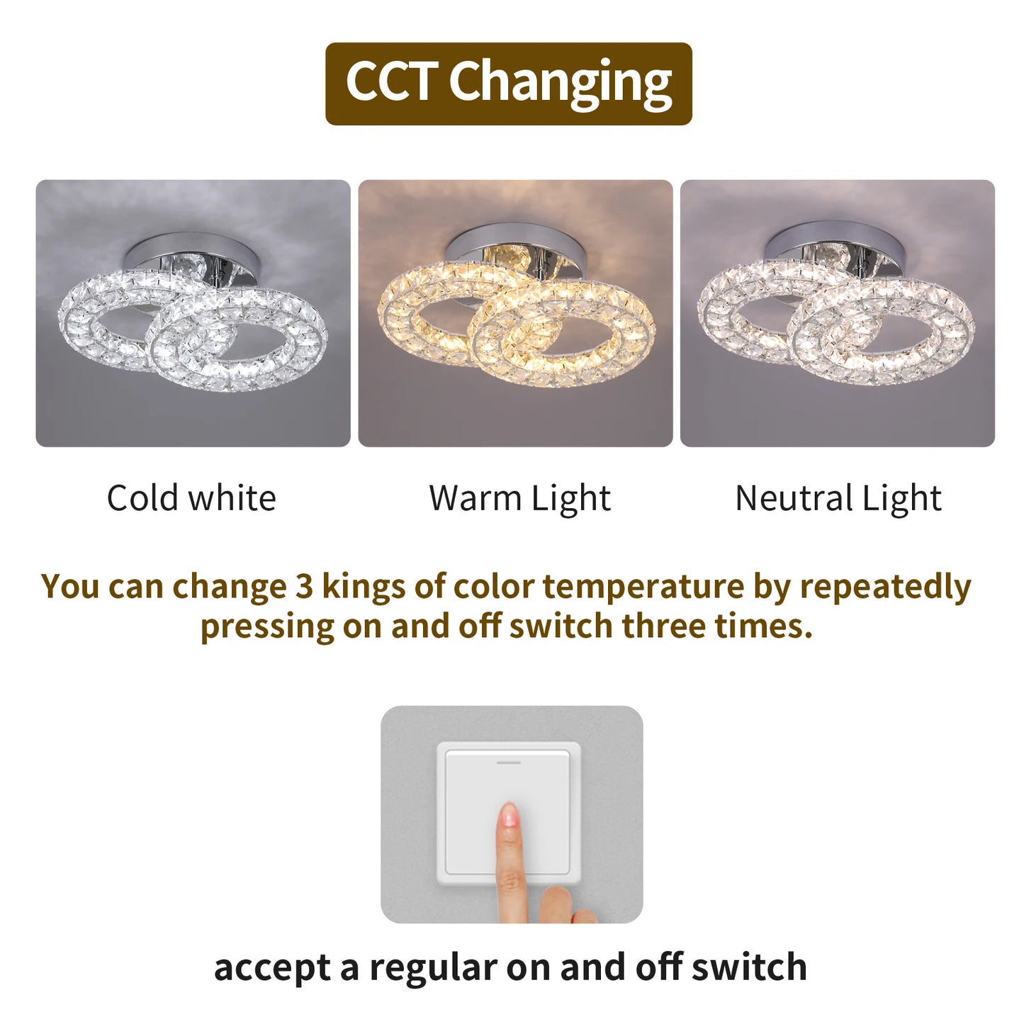 Sparkling Crystal LED Pendant Light for Home and Office.