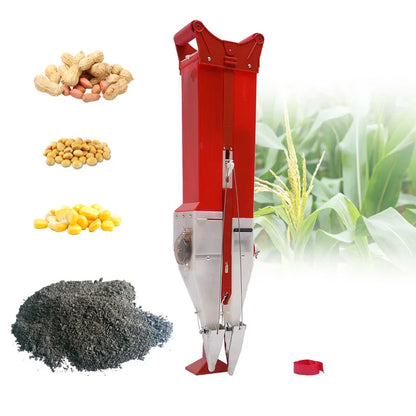 Manual Double Cylinder Spreader Seed Fertilizer Corn Planting Machine Fertilizer Applicator Handheld Seeder Garden Accsesories