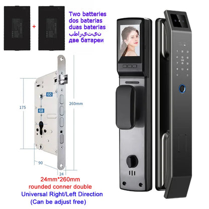 3D Face Recognition Unlock Digital Door Lock With Camera FIngerprint Password Unlock Keyless Electronic Door Lock