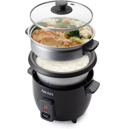 Rice Cooker Removable Nonstick Cooking Pot with External Steam Tray 6 Cup Pot