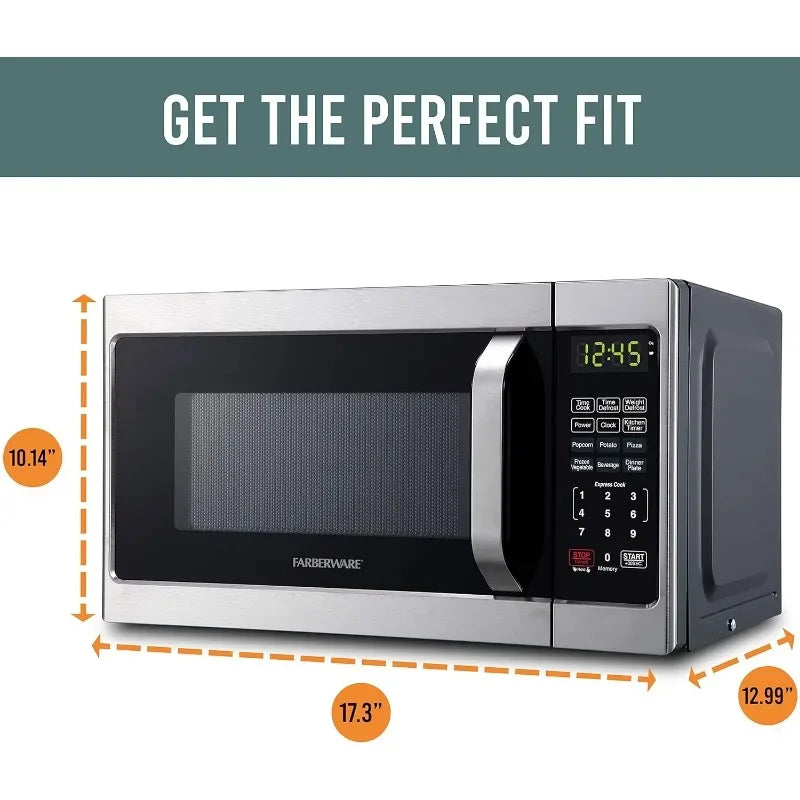 Farberware Countertop Microwave 700 Watts, 0.7 cu ft - Microwave Oven With LED Lighting and Child Lock - Perfect for Apartments