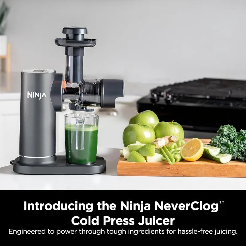 Ninja JC151 NeverClog Cold Press Juicer, Powerful Slow Juicer with Total Pulp Control, Countertop, Electric, 2 Pulp Functions