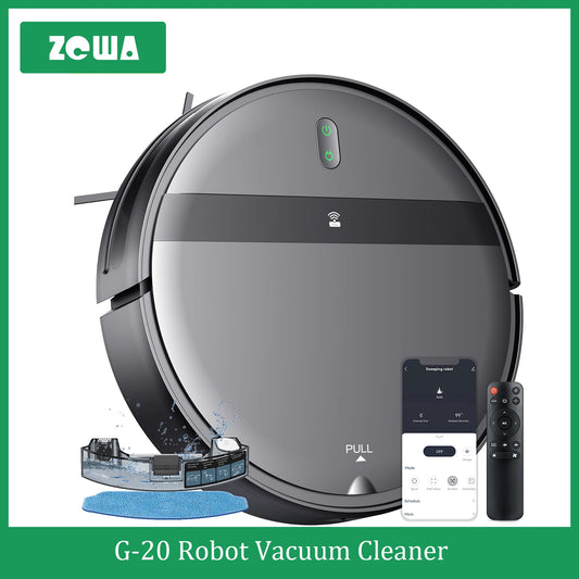 ZCWA Robot Vacuum Cleaner Auto Charging 6000Pa Power App Control Water Tank Wet Mopping Robot Vacuum Cleaner Electric Sweeper