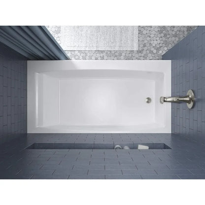 Bathtub, 60-inch X 30-inch, Niche Tub with Integral Stopper, Integral Flange and Left Side Drain, Freestanding Tub