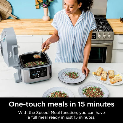 Ninja SF301 Speedy Rapid Cooker & Air Fryer, 6-Quart Capacity, 12-in-1 Functions to Steam, Bake, Roast, Sear, Sauté, Slow Cook