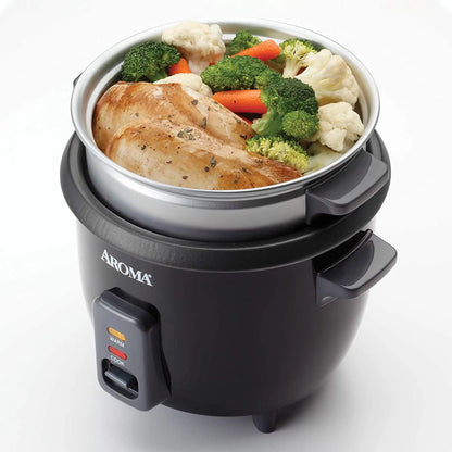 Rice Cooker Removable Nonstick Cooking Pot with External Steam Tray 6 Cup Pot