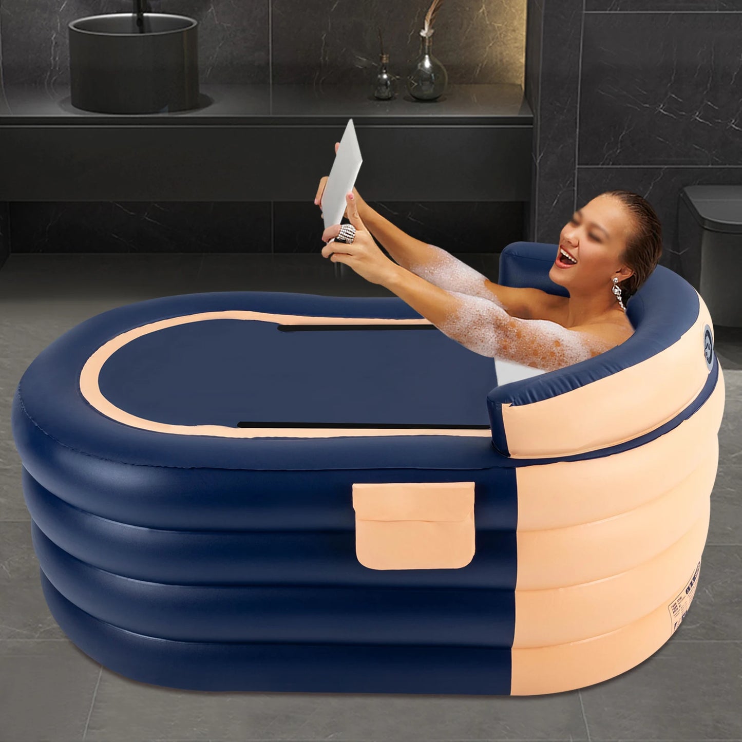 large Portable Bathtub Folding Bath Bucket Tub Baby Swimming Pool Family Bathroom Spa Tub