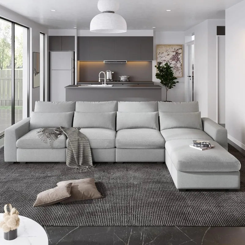 Modern Upholstered Sectional Sofa Couch Set,Modular L Shaped Sectional Living Room Sofa Set,Convertible Sofa Couch